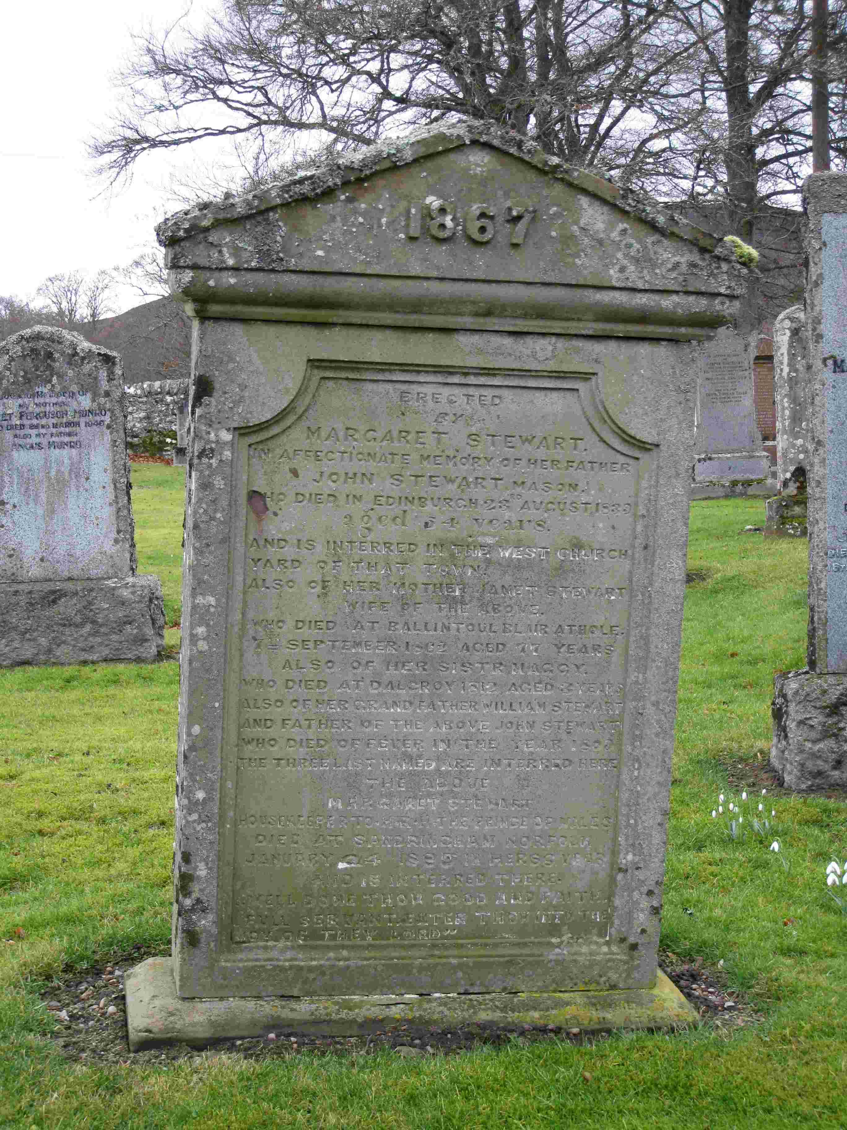 Monument to John Stewart, mason in Edinburgh